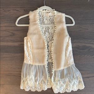 Fur and Lace vest